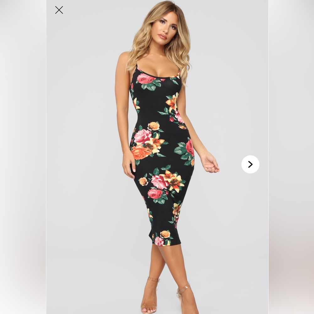Floral Black Dress